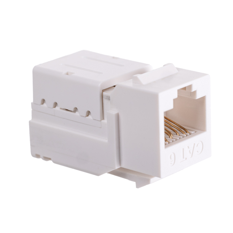 Модуль Maxicord Keystone Jack RJ-45(8P8C) кат.5е UTP DUAL IDC 90 градусов Toolless, белый